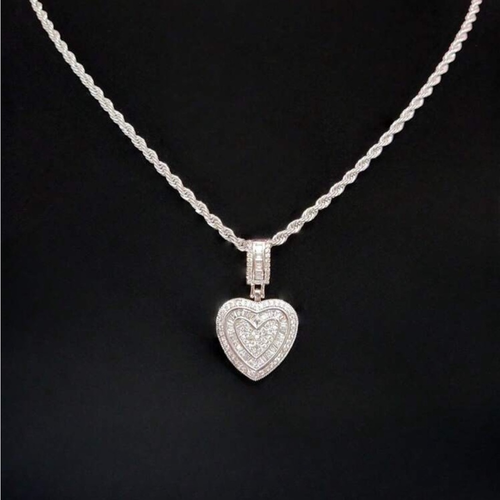 Dazzling Silver Heart Necklace